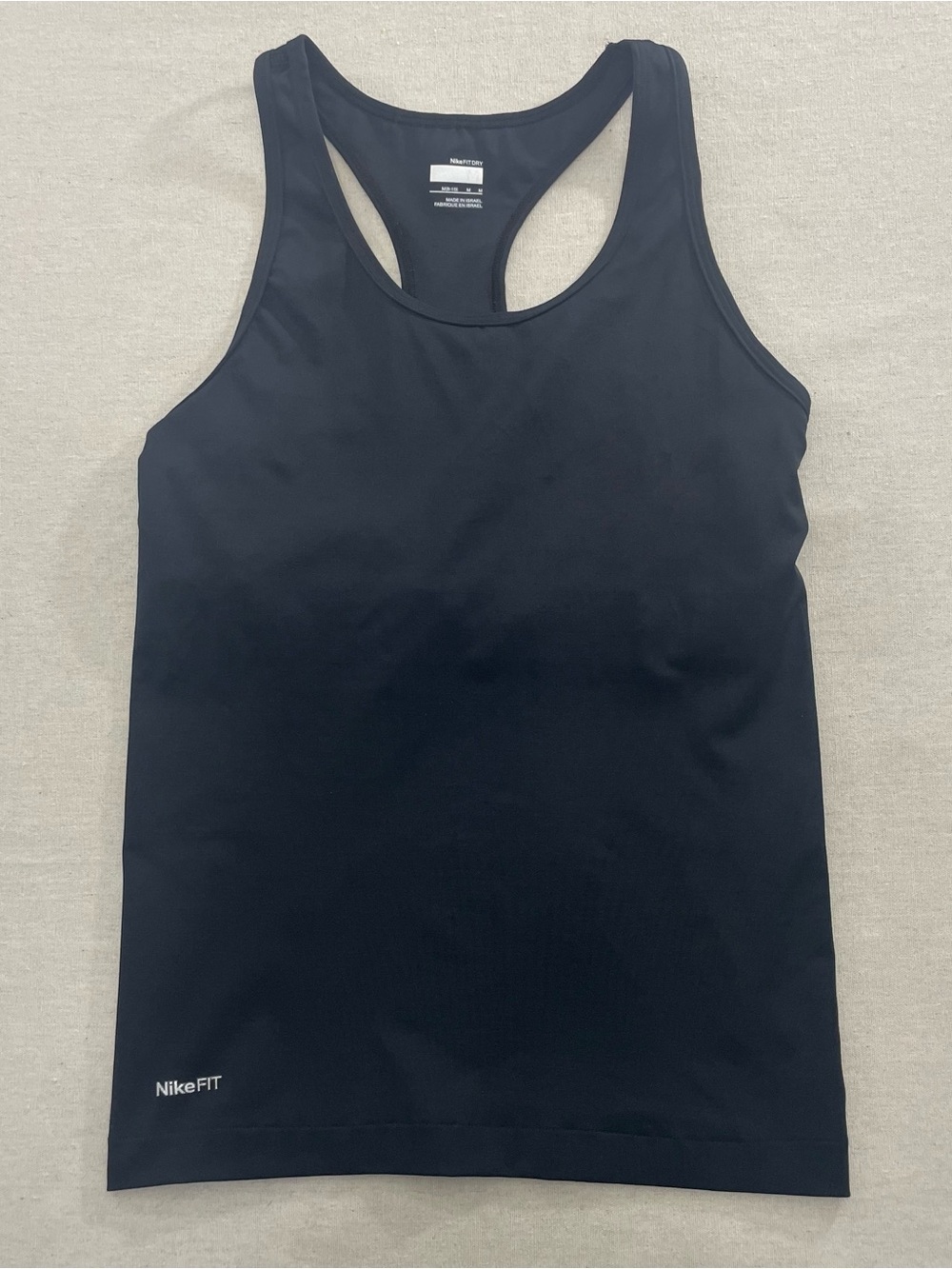Nike Dry Fit Woman's Size Medium Black Racer Back Athletic Tank